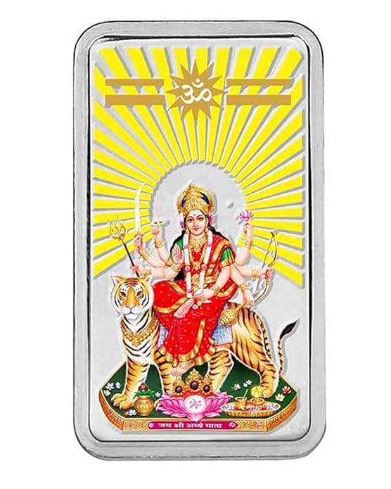 Kundan 20g (999.9) Durga Mata Silver Colour Bar01.jpg